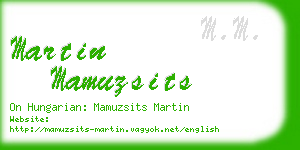 martin mamuzsits business card